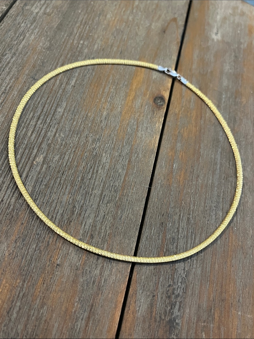 Heavy Duty Solid Reversible 14K Yellow and White Gold Omega Chain 16”